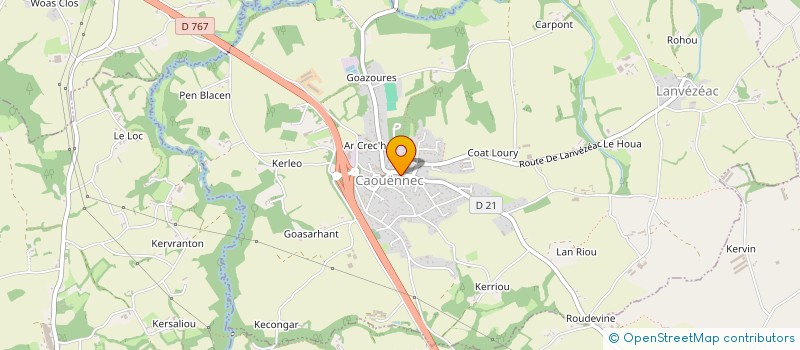 localisation de l'entreprise MADAME CORALIE CABANA  CAOUENNEC-LANVEZEAC