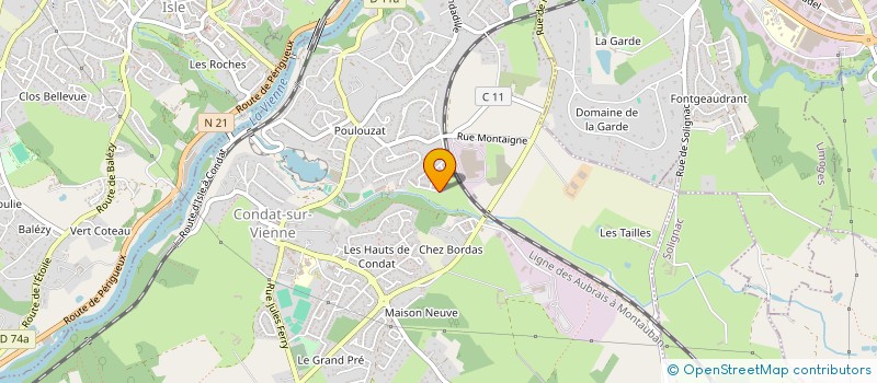 localisation de l'entreprise MADAME CORALIE MATTUIZI  CONDAT-SUR-VIENNE