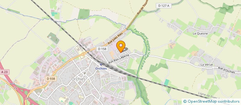 localisation de l'entreprise MADAME CORALIE VERHAEVERBEKE  ORCHIES