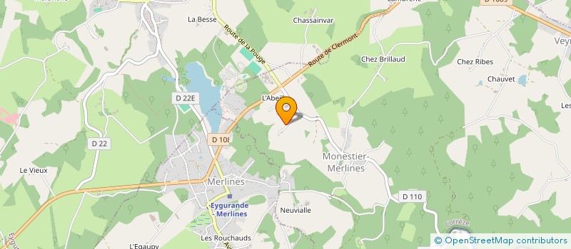 localisation de l'entreprise MADAME CORINNE BROQUIN  MERLINES