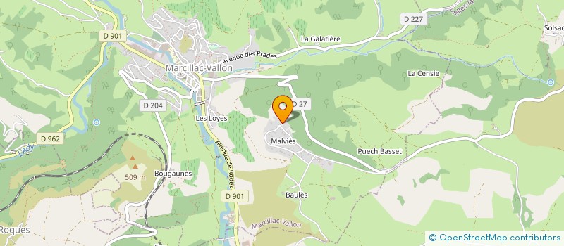 localisation de l'entreprise MADAME CORINNE MAVIEL  MARCILLAC-VALLON