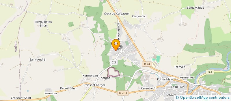 localisation de l'entreprise MADAME CRISTINA DE MELO  PONT-AVEN