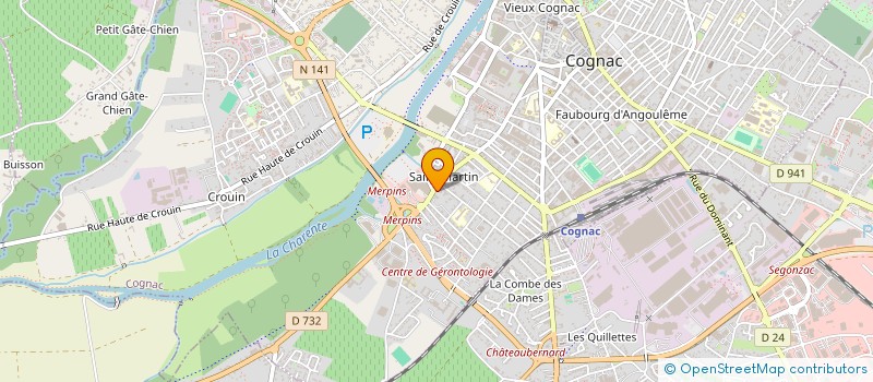 localisation de l'entreprise MADAME DANIELLE VERDAUD à COGNAC
