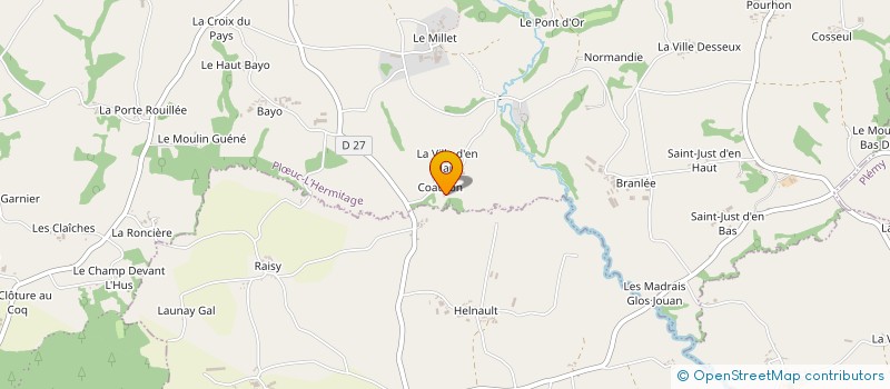 localisation de l'entreprise MADAME DEBORAH LEVEILLE  PLOEUC-L'HERMITAGE