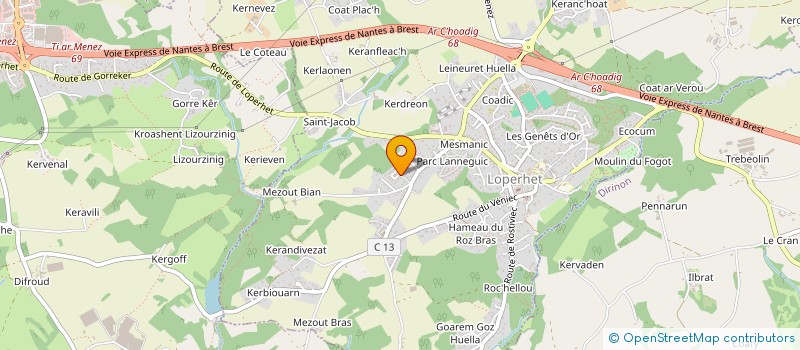 localisation de l'entreprise MADAME DELPHINE AUTRET  LOPERHET