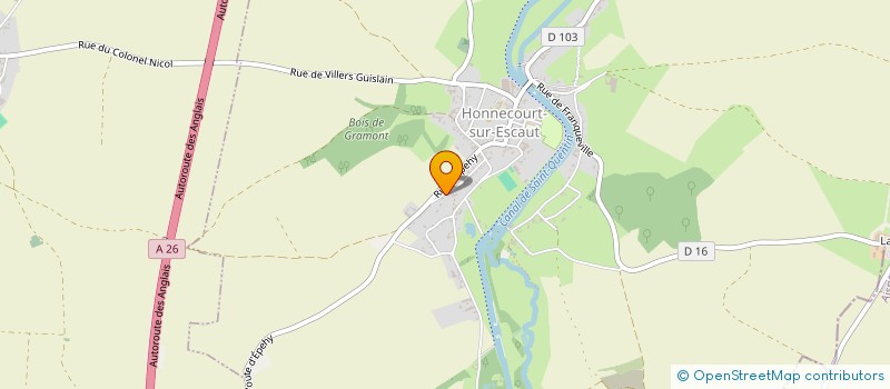 localisation de l'entreprise MADAME DELPHINE LANCIAUX  HONNECOURT-SUR-ESCAUT