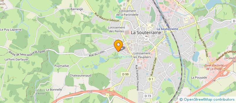 localisation de l'entreprise MADAME DENISE ALABRE à LA SOUTERRAINE