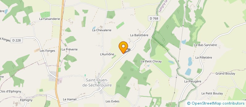 localisation de l'entreprise MADAME DENISE GUILLOUX à SAINT-OUEN-DE-SECHEROUVRE
