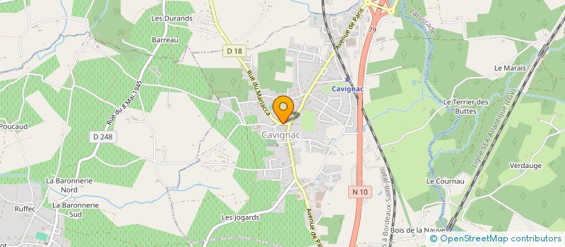 localisation de l'entreprise MADAME DOMINIQUE COUREAUD  CAVIGNAC