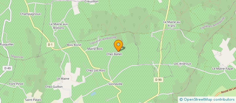 localisation de l'entreprise MADAME DOMINIQUE LEPROUX à LIGNIERES-AMBLEVILLE