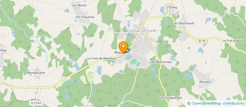 localisation de l'entreprise MADAME DOMINIQUE PRADEAU à COGNAC-LA-FORET