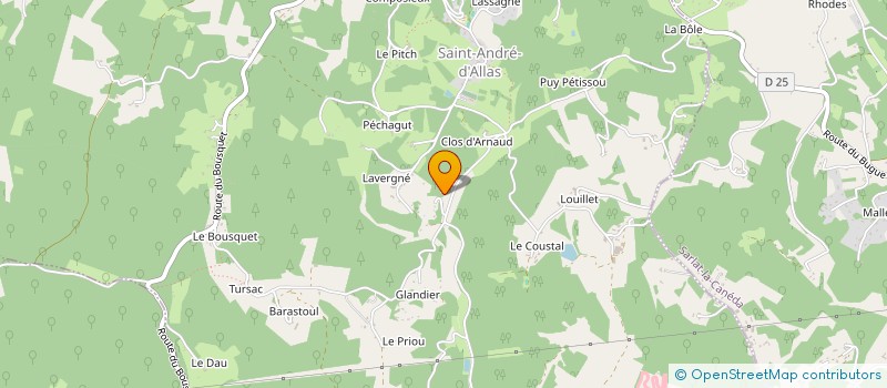 localisation de l'entreprise MADAME DOMINIQUE TRICOULET  SAINT-ANDRE-D'ALLAS