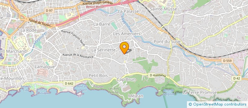 localisation de l'entreprise MADAME EDITH HUGUES à TOULON