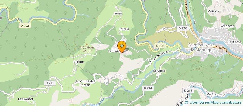 localisation de l'entreprise MADAME EDWIGE ROCHON  SAINT-SAUVEUR-DE-MONTAGUT