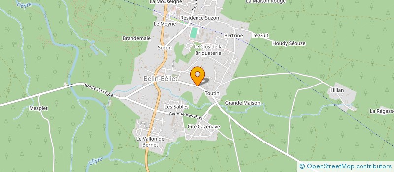 localisation de l'entreprise MADAME ELISABETH BIBET à BELIN-BELIET