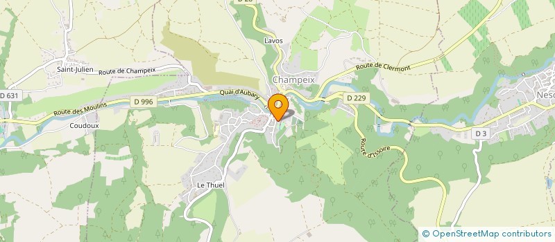 localisation de l'entreprise MADAME ELISABETH COURIOL  CHAMPEIX