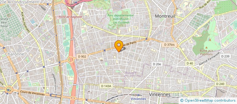 localisation de l'entreprise MADAME ELISABETH PARTOUCHE à MONTREUIL