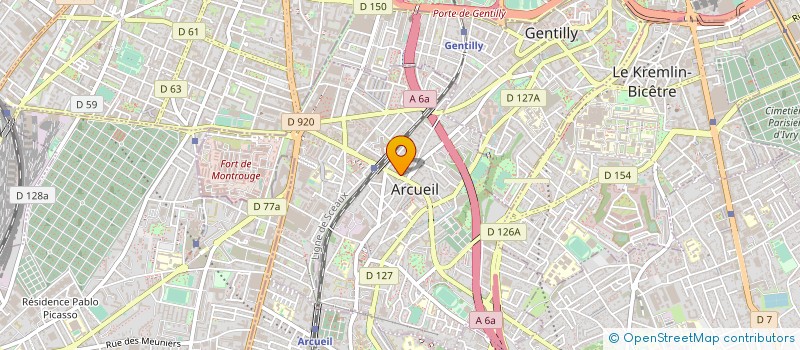 localisation de l'entreprise MADAME ELISABETH ROUSSEL  ARCUEIL