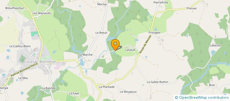 localisation de l'entreprise MADAME ELODIE BESSAUDOU  COUSSAC-BONNEVAL