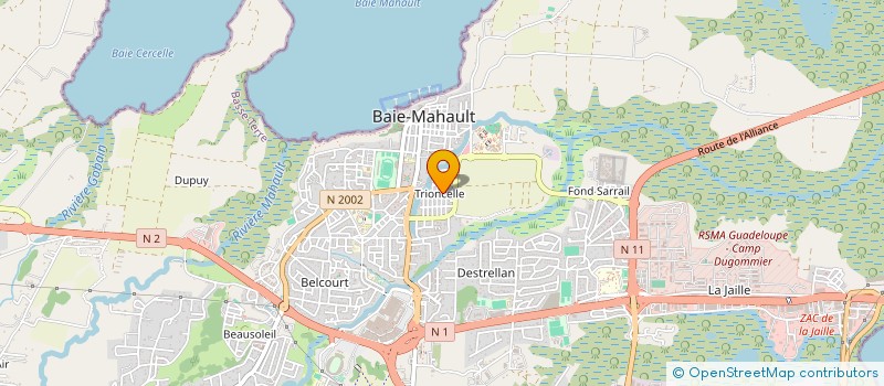 localisation de l'entreprise MADAME ELODIE BOUZAT-ROSSIGNEUX  BAIE MAHAULT