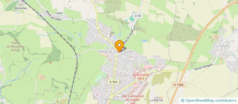 localisation de l'entreprise MADAME ELODIE CADENE  SEBAZAC-CONCOURES