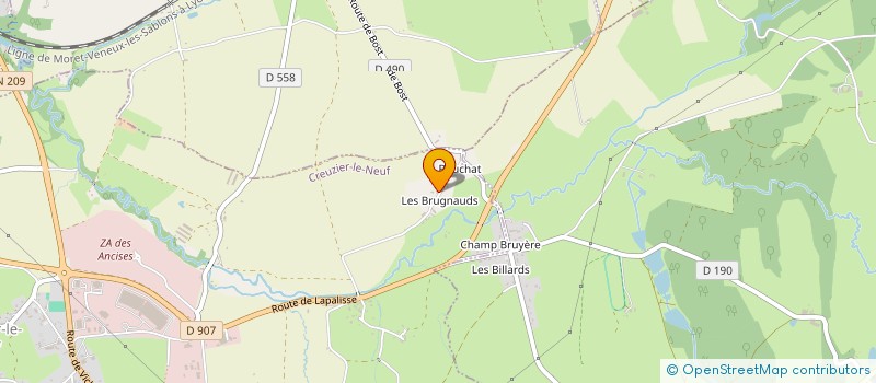 localisation de l'entreprise MADAME ELODIE CAUT  CREUZIER-LE-NEUF