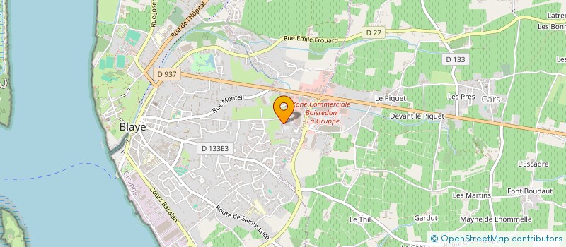 localisation de l'entreprise MADAME ELODIE GUILLON à BLAYE