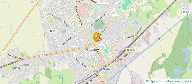 localisation de l'entreprise MADAME ELODIE JXXX à CHAUNY