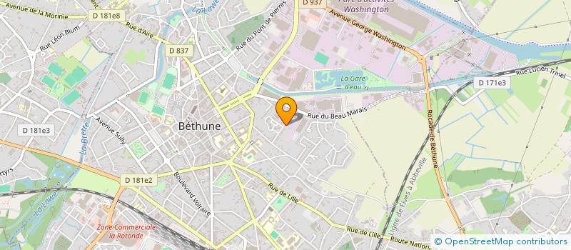 localisation de l'entreprise MADAME ELODIE QUENTIN à BETHUNE