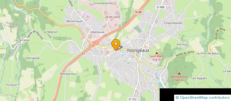 localisation de l'entreprise MADAME ELSA VALLET  YSSINGEAUX