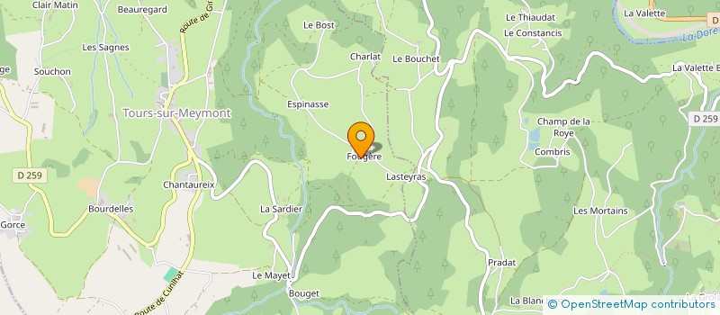 localisation de l'entreprise MADAME ELVINE GOULINET  TOURS-SUR-MEYMONT