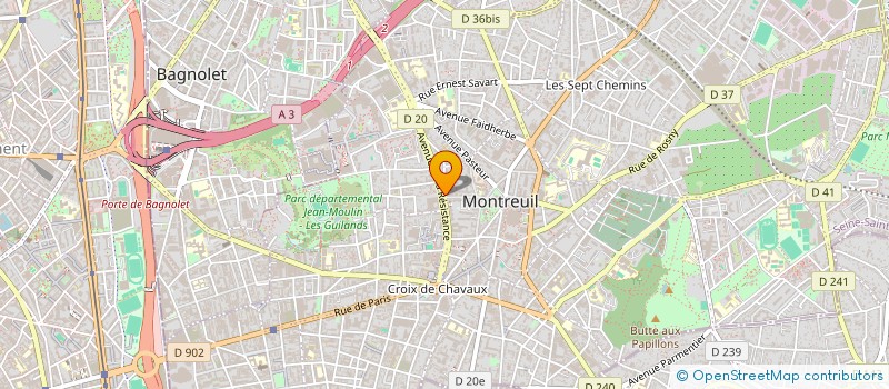 localisation de l'entreprise MADAME EMILIE BROUSSOUX à MONTREUIL