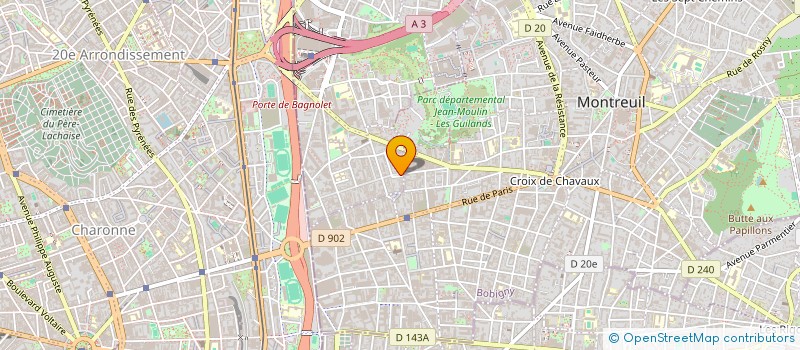 localisation de l'entreprise MADAME EMILIE VEYRAT à BAGNOLET
