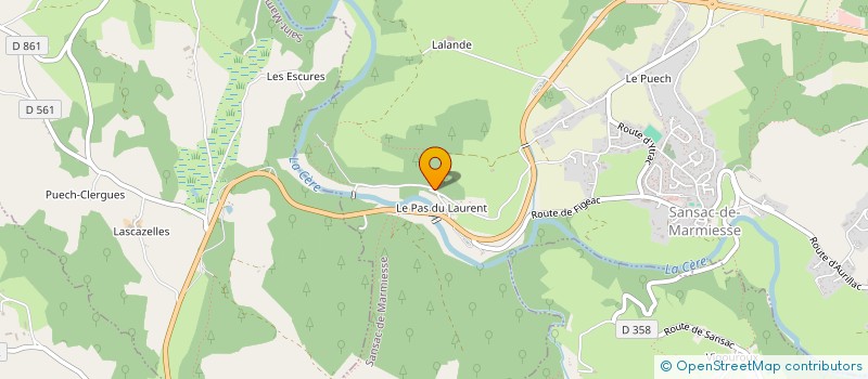 localisation de l'entreprise MADAME EMMA DELZANGLES à SANSAC-DE-MARMIESSE