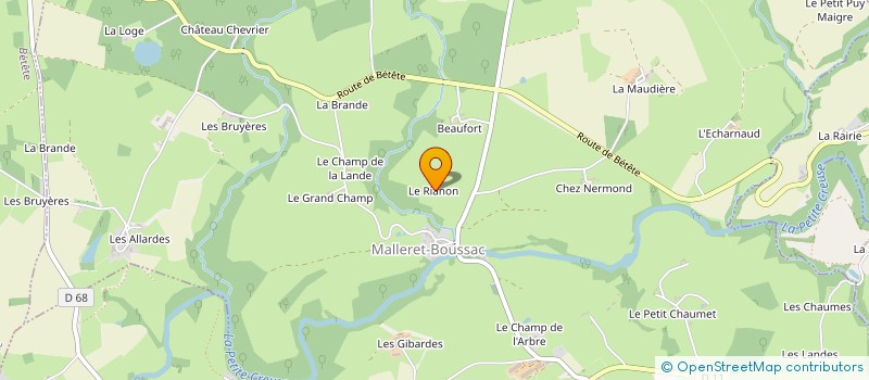 localisation de l'entreprise MADAME ERICA HANEKLAUS à MALLERET-BOUSSAC