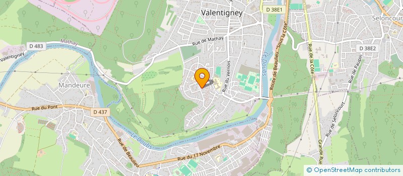 localisation de l'entreprise MADAME EUGENIE GUENAT à VALENTIGNEY