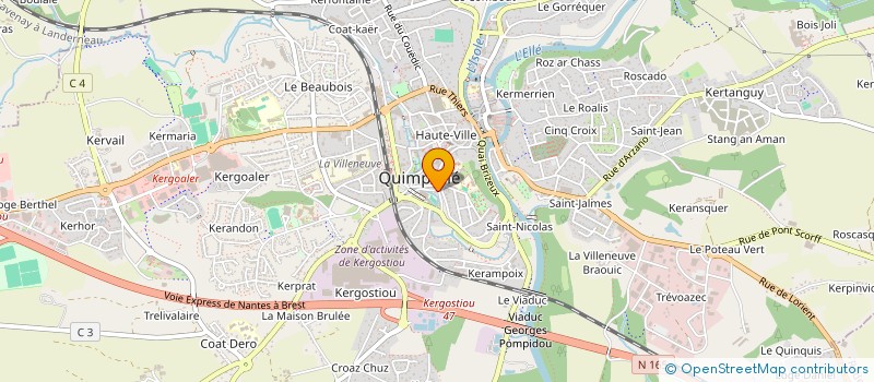 localisation de l'entreprise MADAME EVE THARLET  QUIMPERLE