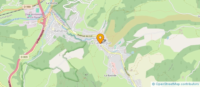 localisation de l'entreprise MADAME EVELYNE ALDEBERT à LA CANOURGUE