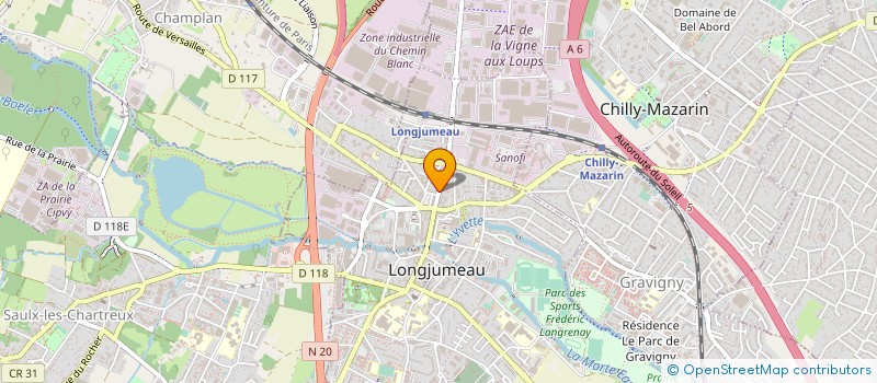 localisation de l'entreprise MADAME EVELYNE AUBER à LONGJUMEAU