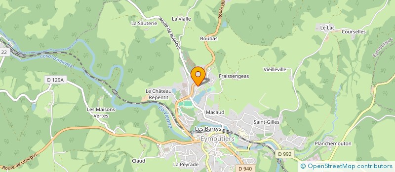localisation de l'entreprise MADAME EVELYNE BOULEAU à EYMOUTIERS