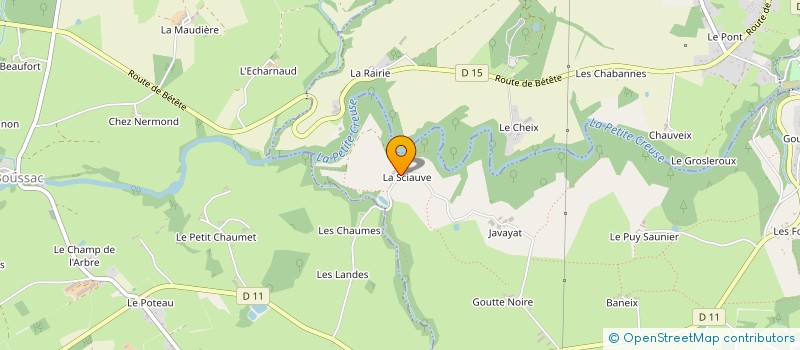 localisation de l'entreprise MADAME EVELYNE CHUDET  TOULX-SAINTE-CROIX
