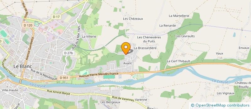 localisation de l'entreprise MADAME EVELYNE MERCIER à LE BLANC