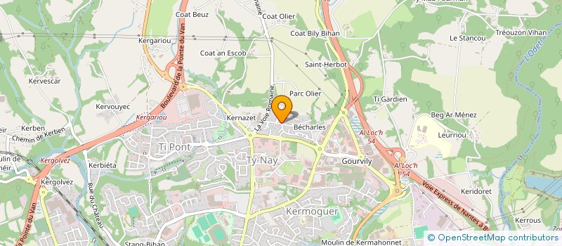 localisation de l'entreprise MADAME EVELYNE TROVALET  QUIMPER