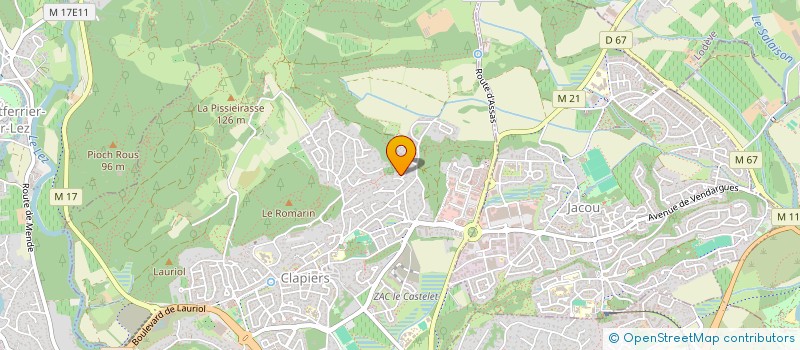 localisation de l'entreprise MADAME FABIENNE BRUNET  CLAPIERS