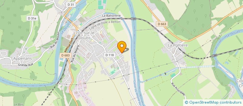 localisation de l'entreprise MADAME FABIENNE PERRIGUEY à L'ISLE-SUR-LE-DOUBS