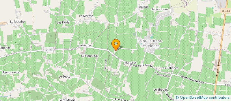 localisation de l'entreprise MADAME FANNY MONBOUCHE  SAINT-LAURENT-DES-VIGNES