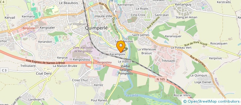 localisation de l'entreprise MADAME FLORE LAPORTE à QUIMPERLE