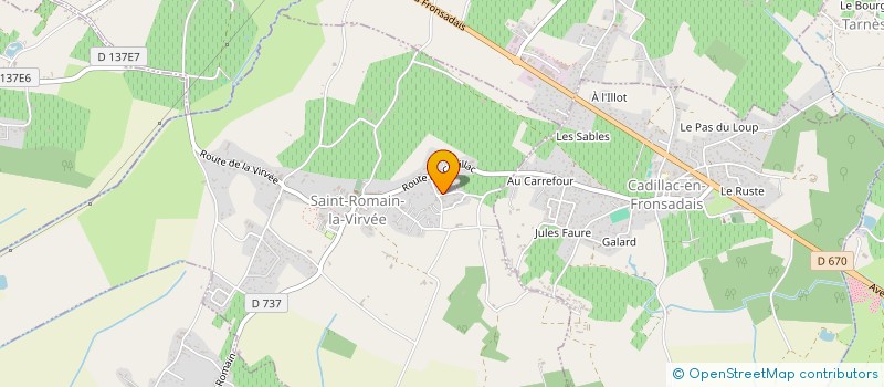 localisation de l'entreprise MADAME FRANCETTE TAUZIN  SAINT-ROMAIN-LA-VIRVEE