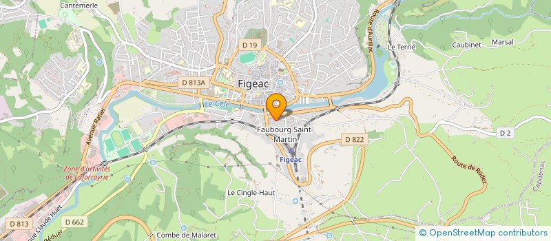 localisation de l'entreprise MADAME FRANCINE DELBE  FIGEAC