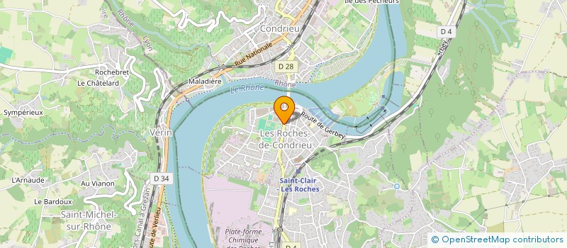 localisation de l'entreprise MADAME FRANCOISE ABERNOT  LES ROCHES-DE-CONDRIEU